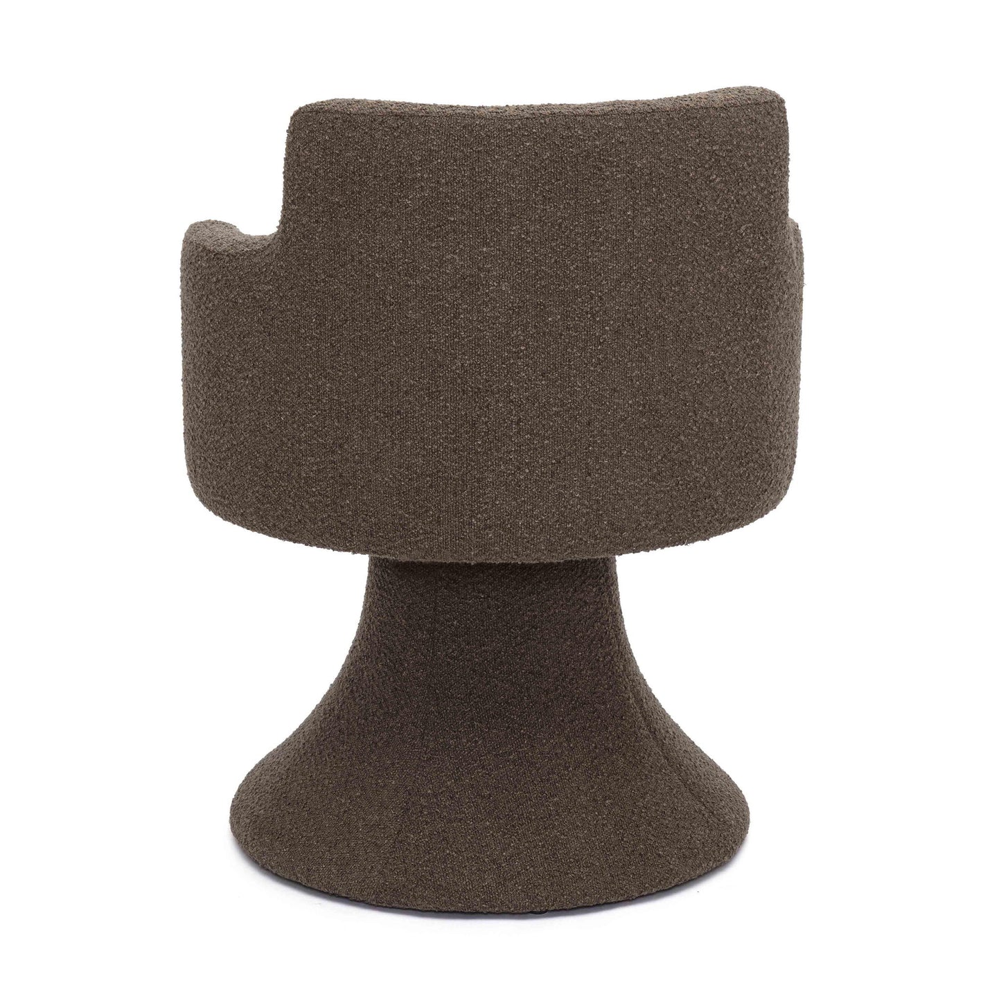 Jeffree - Performance Boucle Swivel Dining Chair - Chocolate Brown