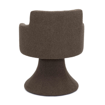 Jeffree - Performance Boucle Swivel Dining Chair - Chocolate Brown