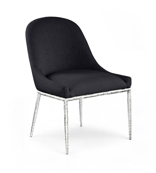 Ferro - Upholstered Dining Side Chair With Brushed Silver Legs