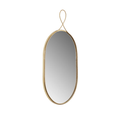 Ravina - Oval Wall Mirror - Braided Brass