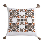 Abbie - Crewel Embroidery Pillow - White