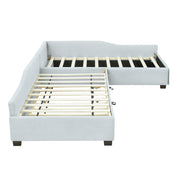 Upholstered Double Daybed With Trundle And Drawer