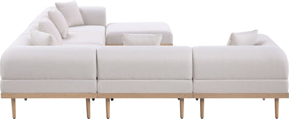 Laguna - 7 Piece Resilient Water Resistant Fabric 142" Upholstered Outdoor Patio Modular Sectional