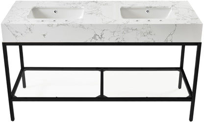 Marmo - Engineered Marble Bathroom Vanity With Black Base