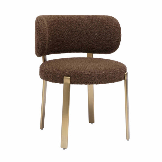 Margaret - Performance Boucle Dining Chair - Chocolate Brown