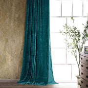 Stella - Faux Silk Velvet Curtain - Teal