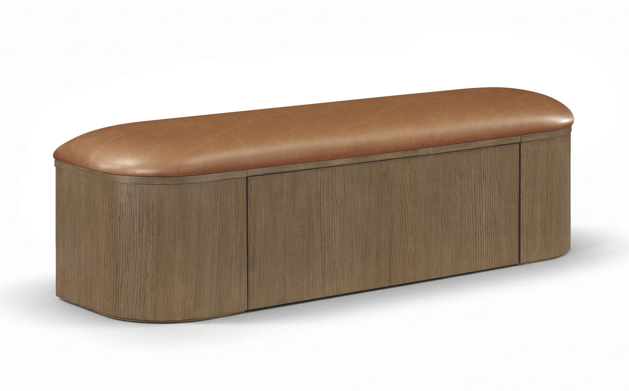 Velden - Upholstered Storage Bench With Stained Brown Base