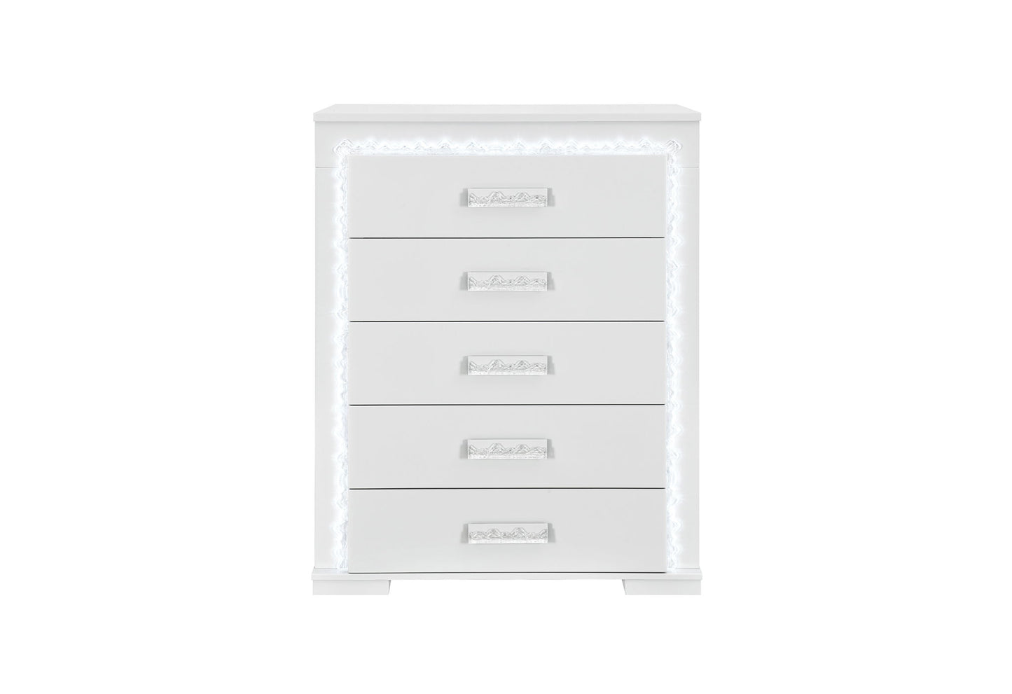 Naomi - 5 Piece King Bedroom Set - Silver