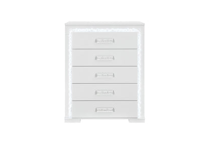 Naomi - 5 Piece King Bedroom Set - Silver