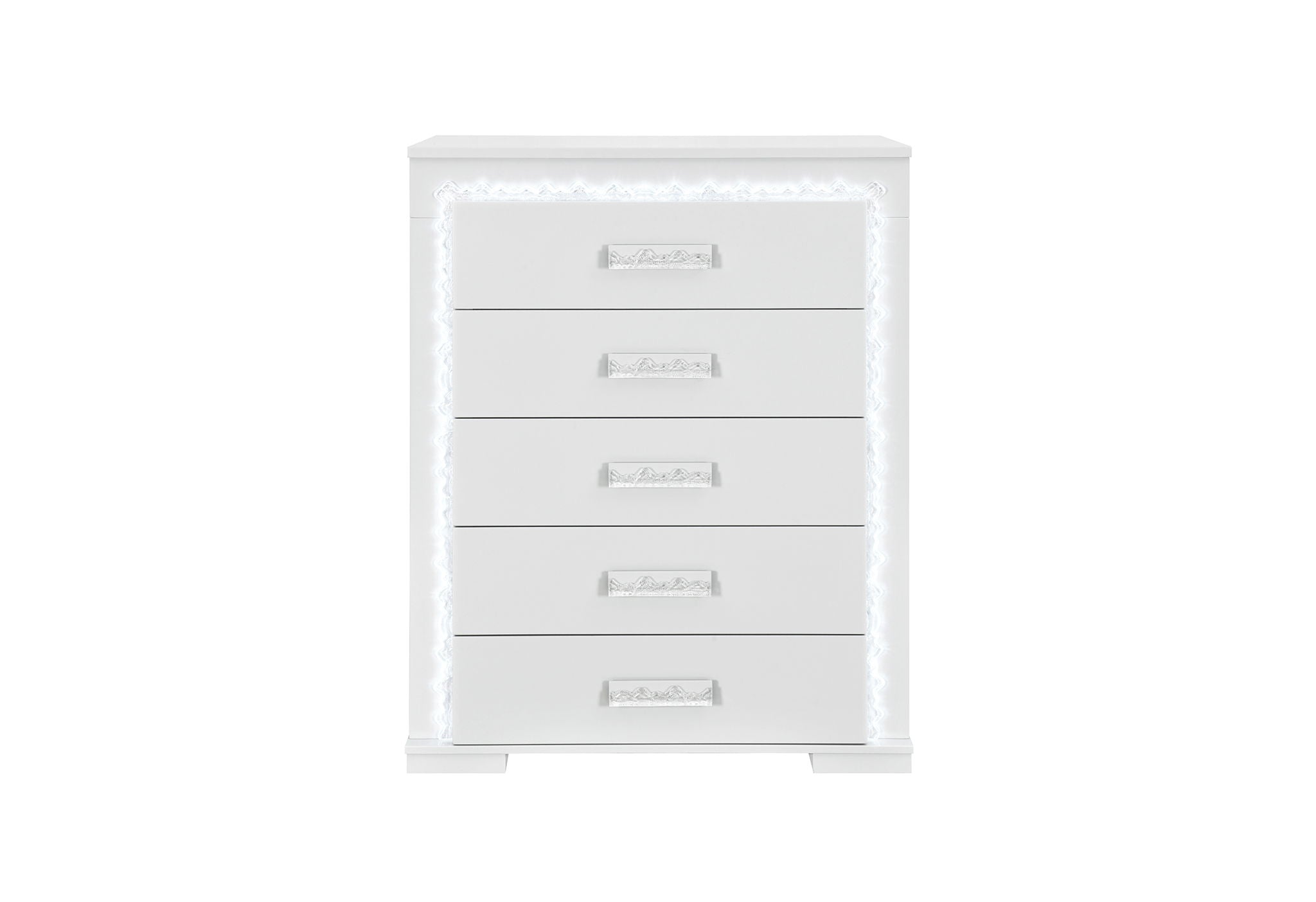 Naomi - 5 Piece Full Bedroom Set - Silver