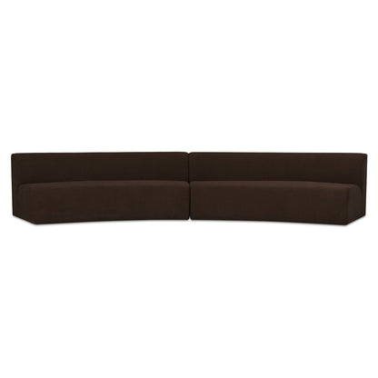 Naomi - 2 Piece Concave Modular Sectional - Dark Brown