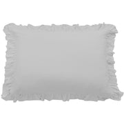 Lily - Washed Linen Ruffled Dutch Euro Pillow - Light Gray