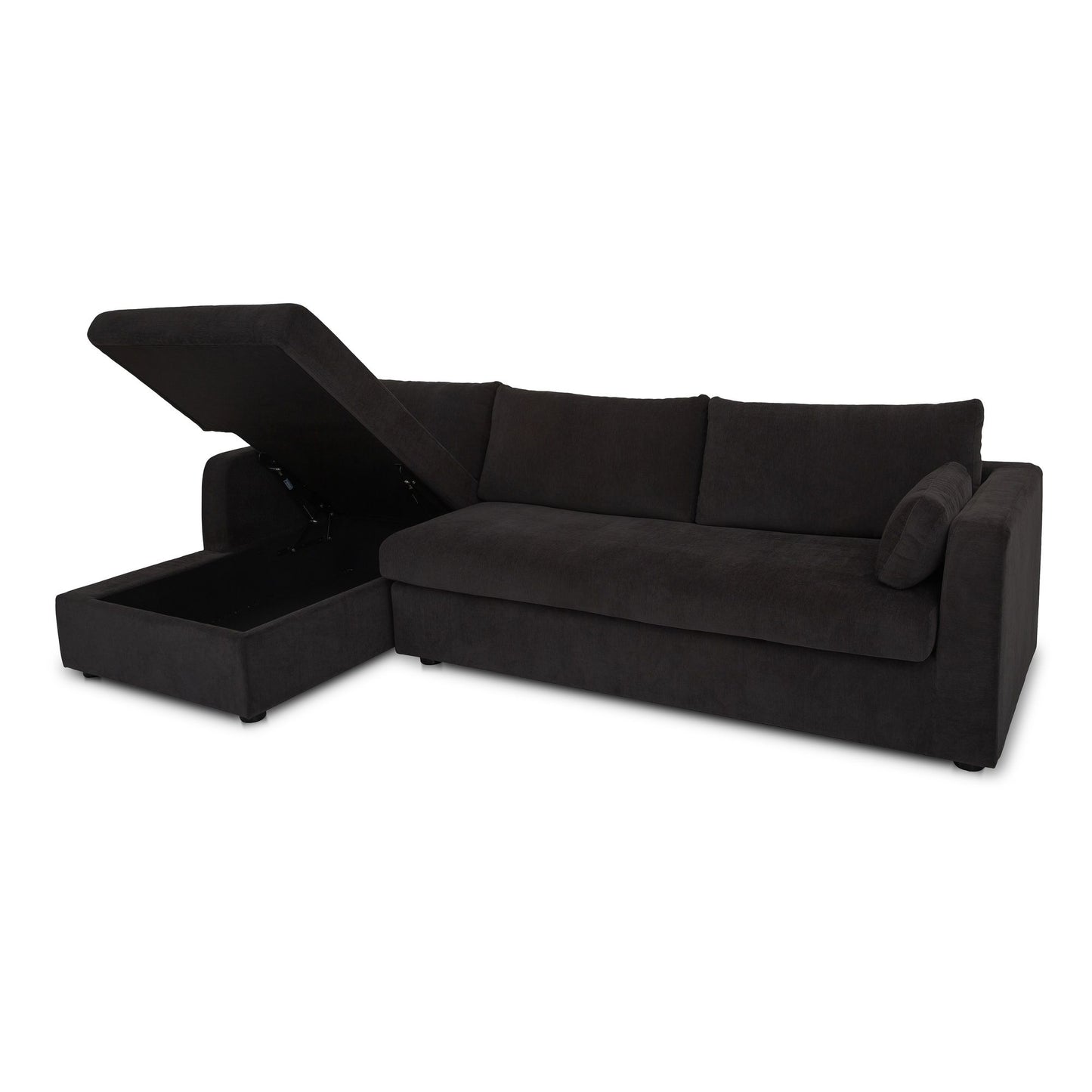 Burrow - Sleeper Sectional With Left Storage Chaise - Black
