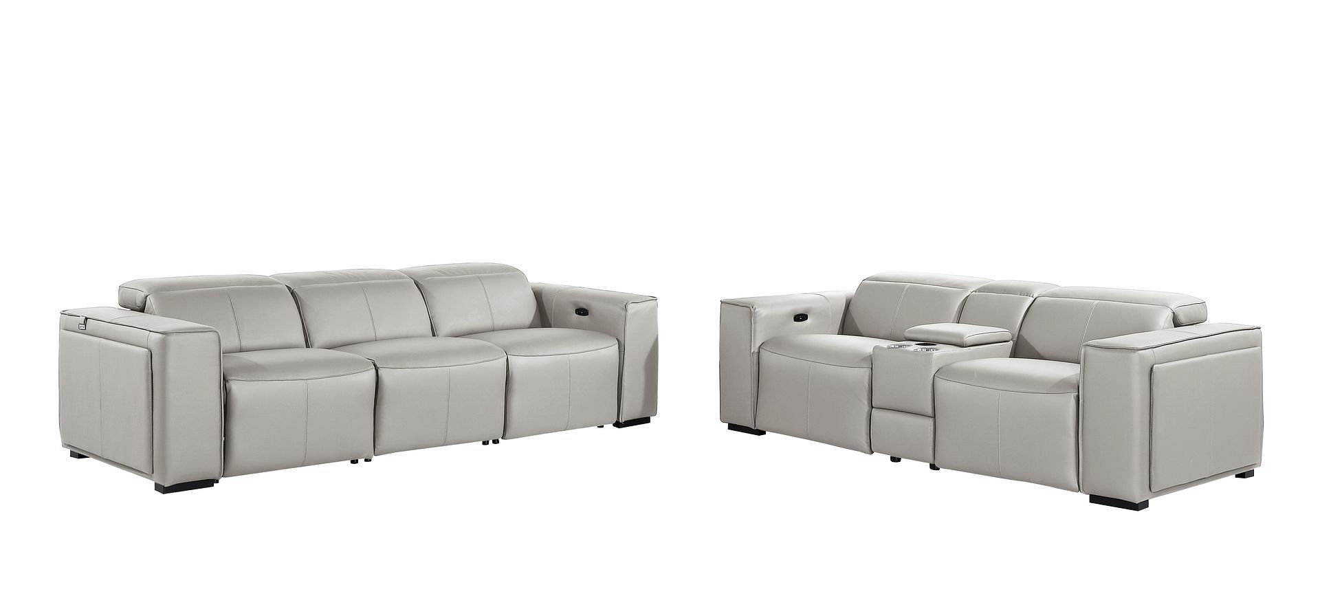 1224 - 6-Piece Modular Power Reclining Sofa And Console Loveseat Set In With 5 Power Recliners & Power Headrests
