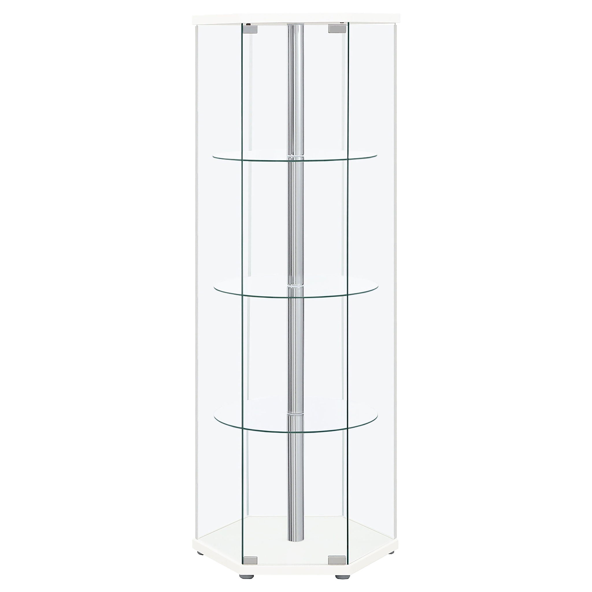 Tenley - 4 Shelf Curio Cabinet With Hexagonal Design