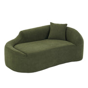 Compression Curved Chaise Longue Chair Indoor Loveseat Sofa Bed With Deep Seat And Pillow - Green