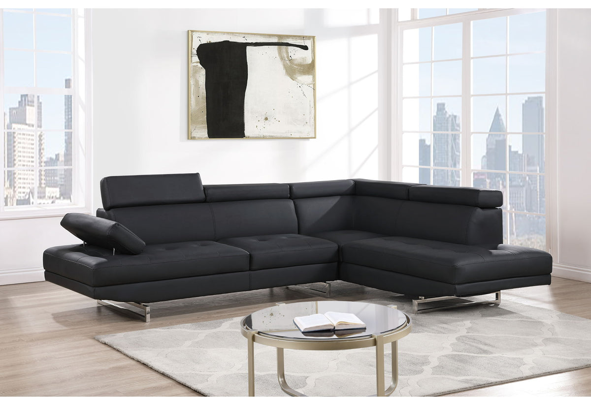 U9784 - Right Arm Facing Sectional - Black