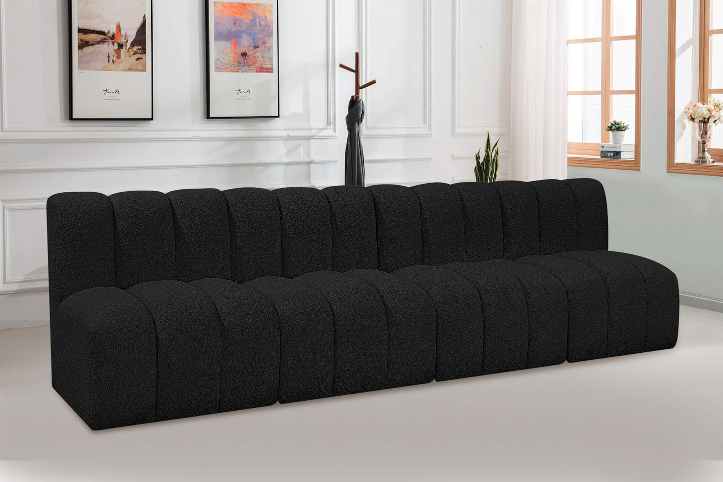Arc - Boucle Fabric 4 Seats Modular Sofa