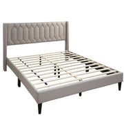 Platform Bed With Diamond Tufted Headboard