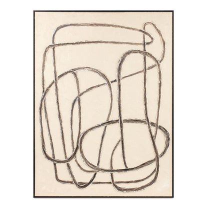 Encounters - Framed Painting - Beige