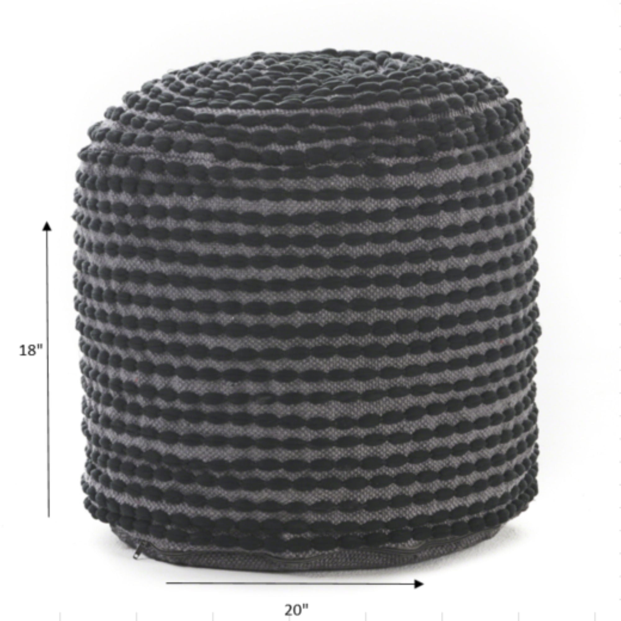 River - Handcrafted Cylindrical Pouf Water Resistant Fabric