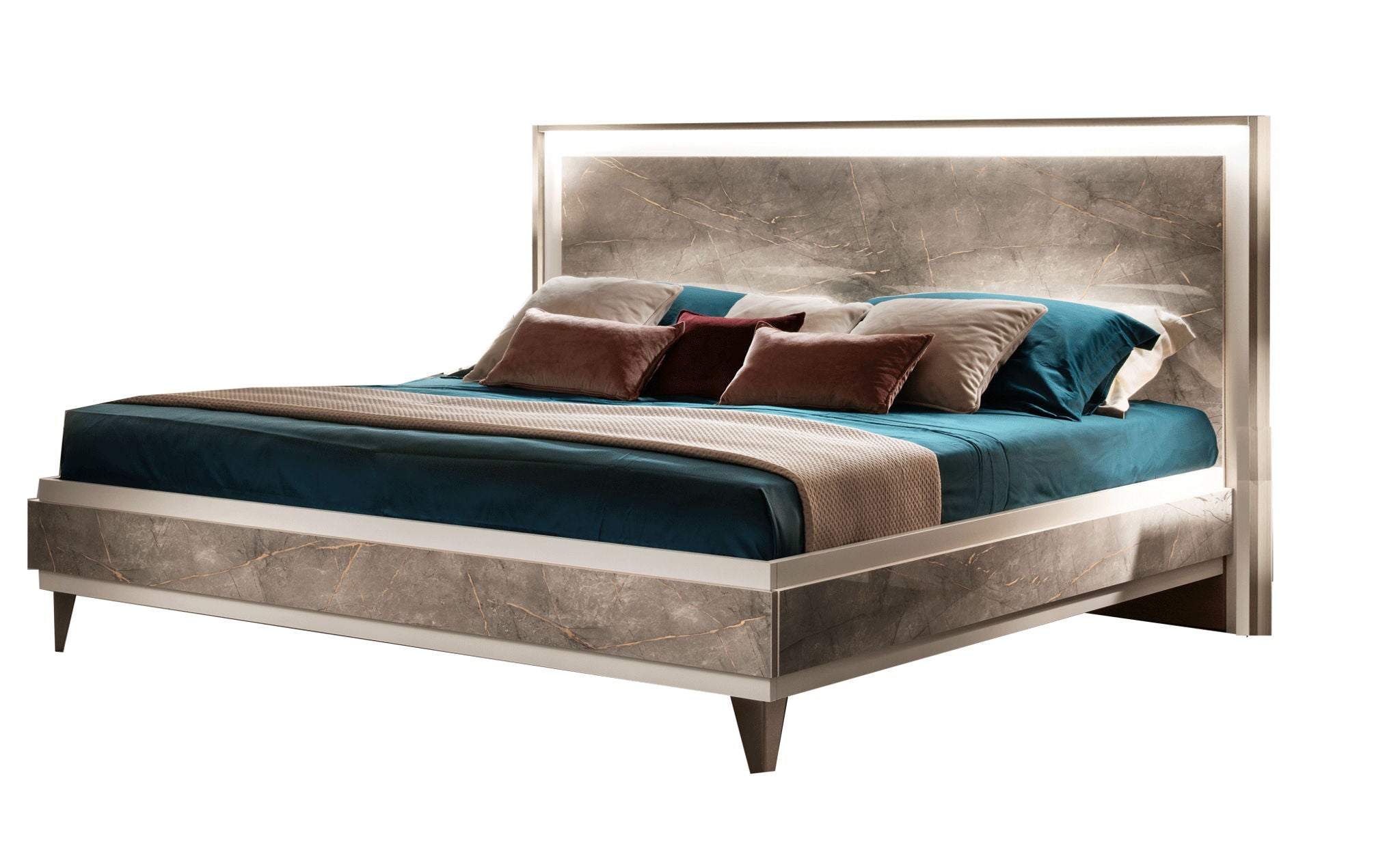 ArredoAmbra - Bed With Wooden Headboard
