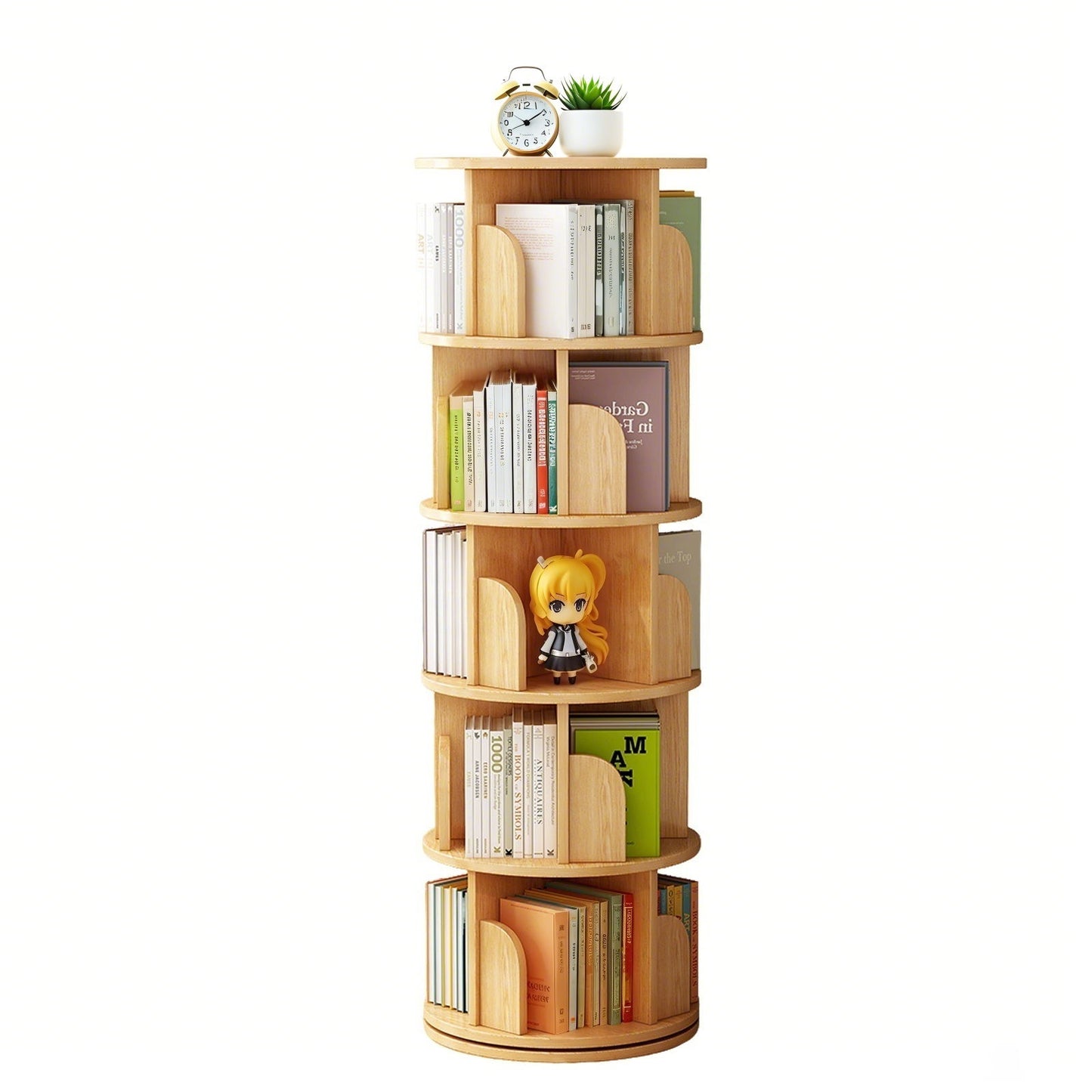 5 Tier Rotating Bookshelf, Spinning Design