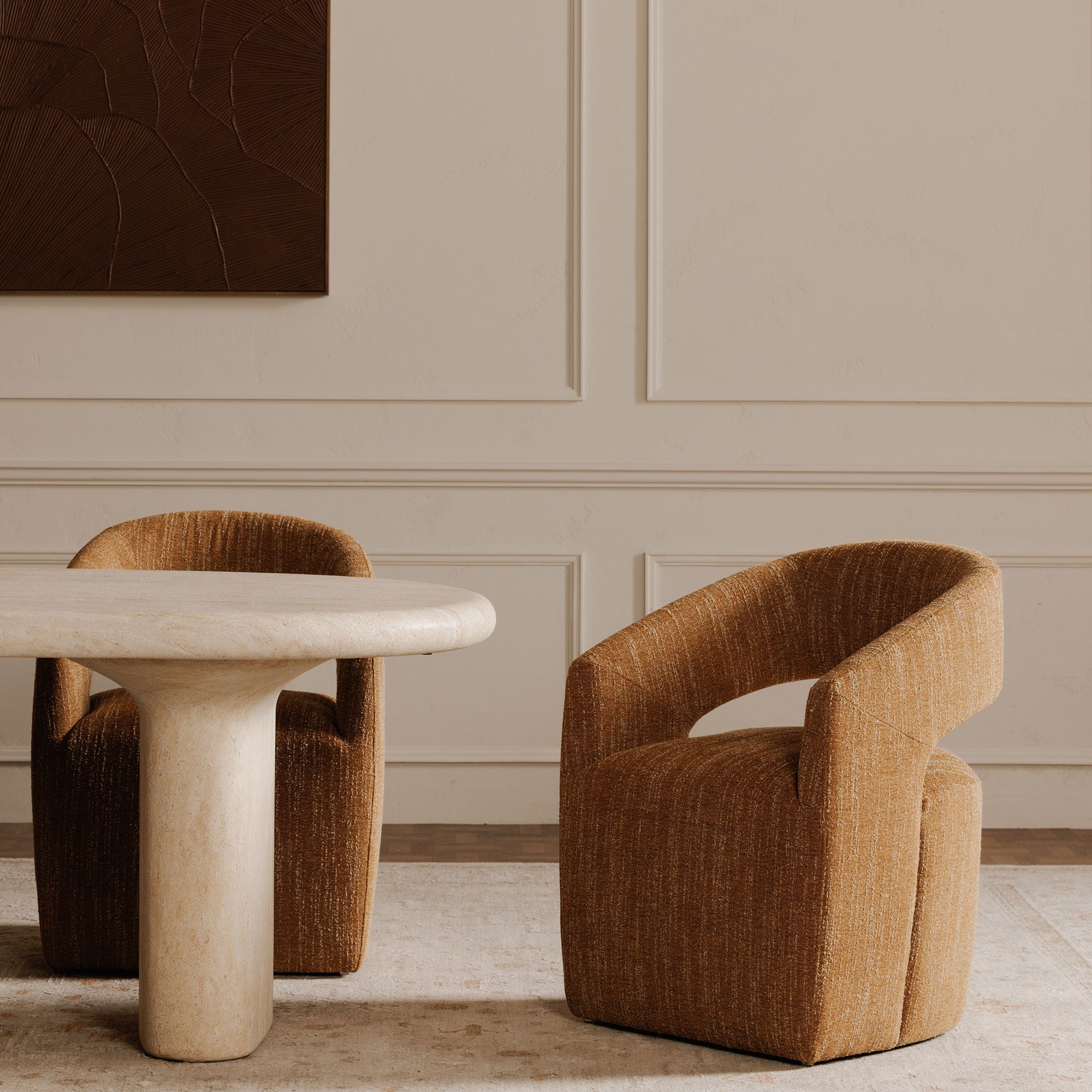 Barrow - Rolling Dining Chair - Amber Glow
