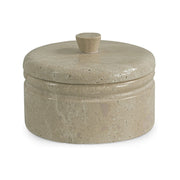 Valencia - Round Travertine Box - Beige