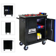 Movable Lockable Double Door Partition With Lock Multi Functional Hardware Storage Tool Car Auto Repair Locker - Black / Blue