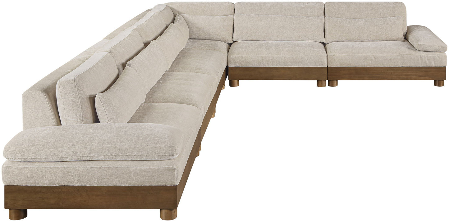 Turin - Chenille Fabric Upholstered Modular Sectional - Taupe
