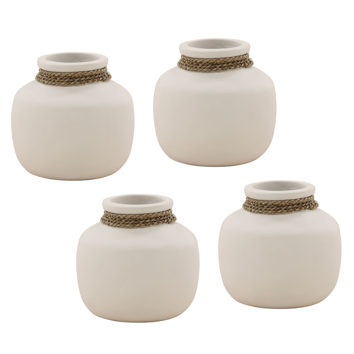 Yarley - Vase (Set of 4) - White And Natural