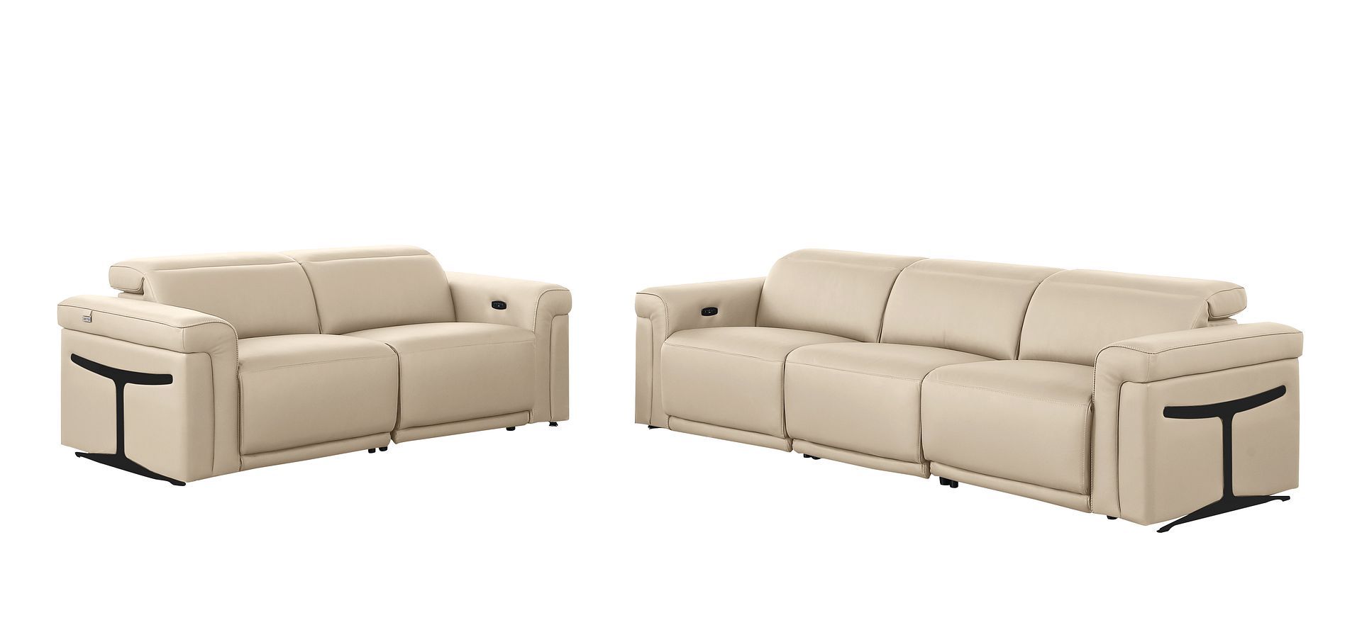 1126 - 5-Piece Modular Power Reclining Sofa And Loveseat Set In With 4 Power Recliners & Power Headrests