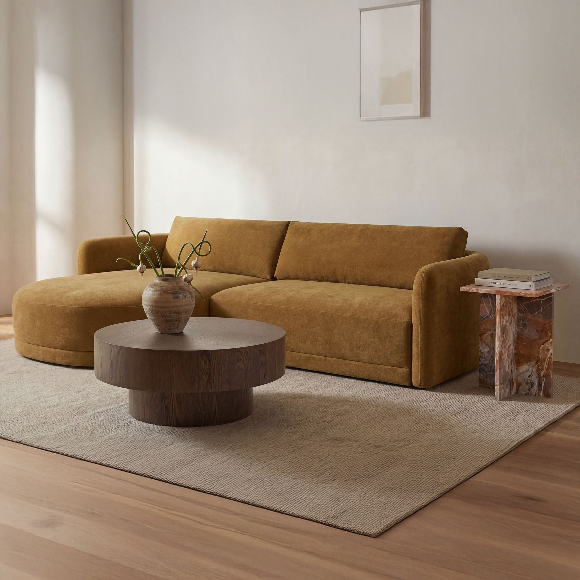 Emmy - Sectional Left - Ginger / Brown