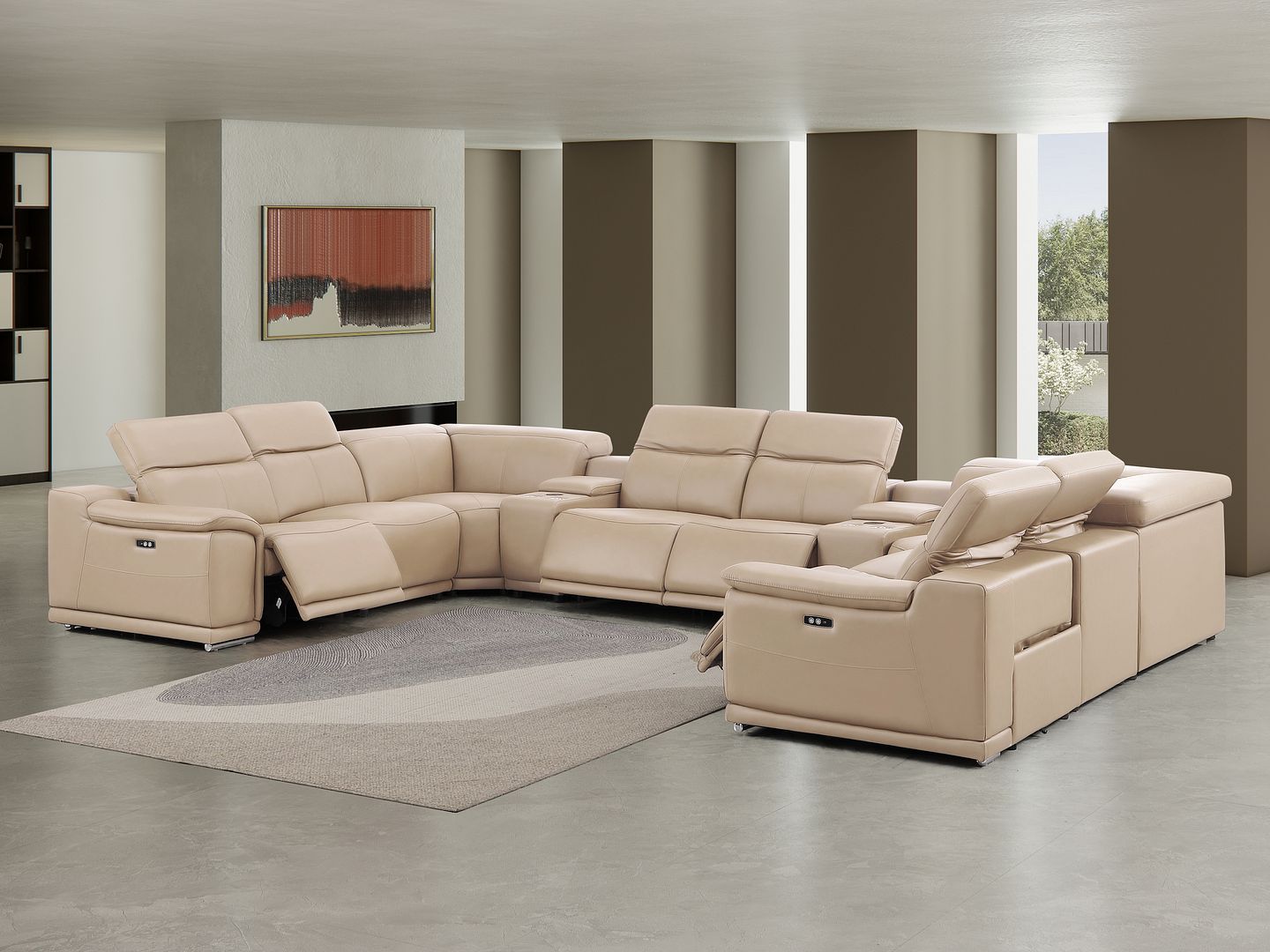 2679 - 10-Piece U-Shaped Power Reclining Sectional In Genuine Leather (4 Recliners)