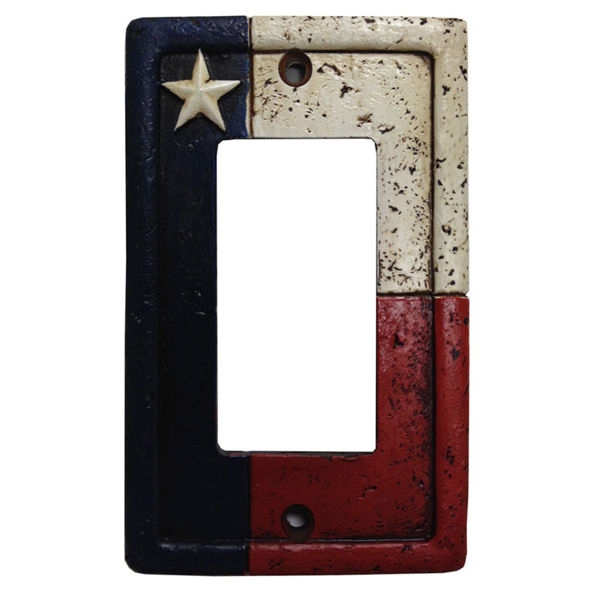 Texas Switch Plate - 5" x 3.5" Texas Single Rocker Wall Switch Plate 4 Per Carton - Multi