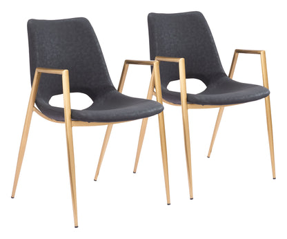 Desi - Dining Chair With Gold Legs (Set of 2)