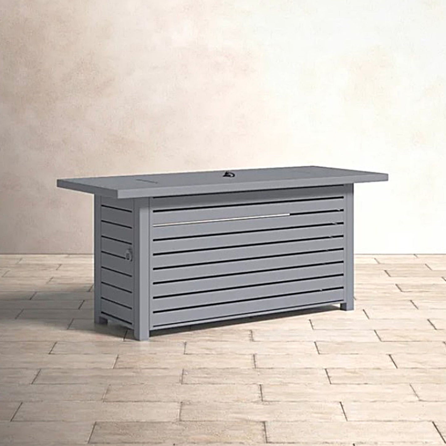 Steel Propane / Natural Gas Outdoor Fire Pit Table With Lid