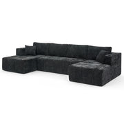 U - Shaped Sectional Sofa, Cup Holders & Side Pockets For Living Room