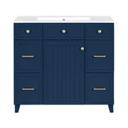 Bathroom Vanity With Ceramic Sink, Soft Close Doors, Adjustable Shelves