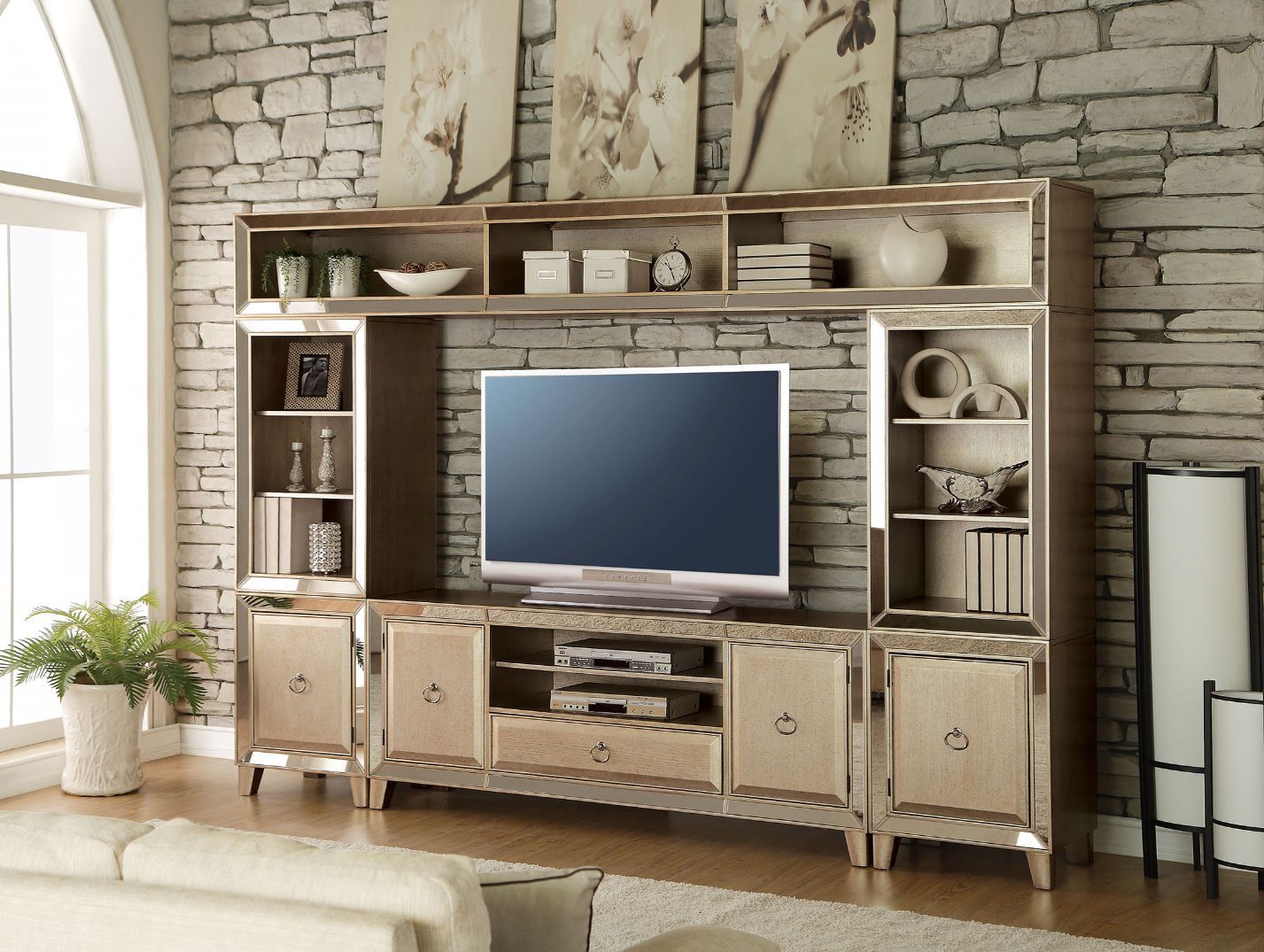 Voeville - Entertainment Center - Antique Gold