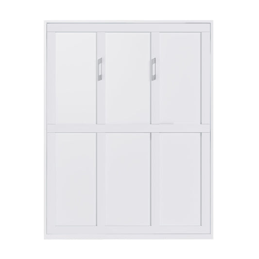 Queen Murphy Bed, Foldable Wall Bed, Space Saving Design For Bedrooms - White
