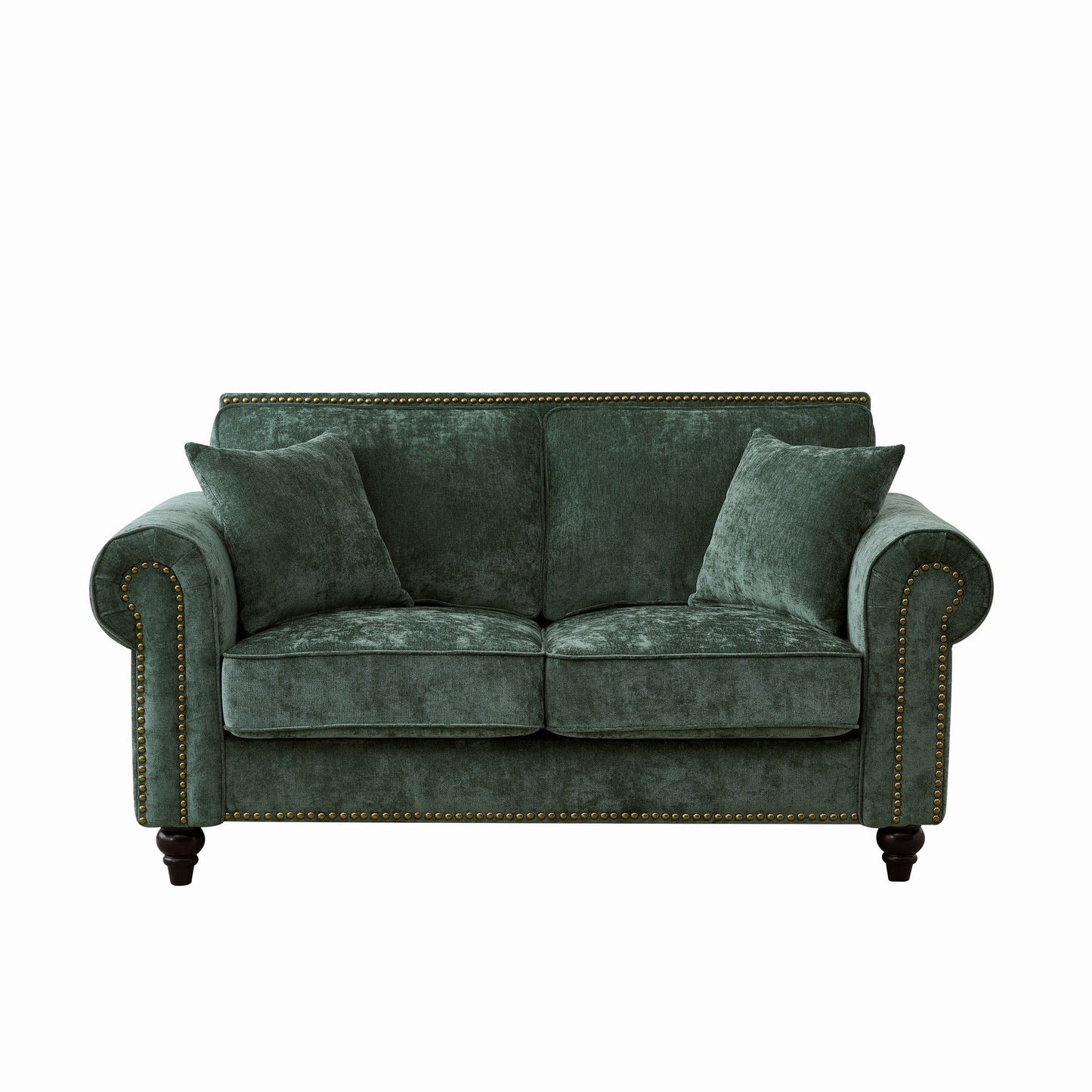 2 Seater Sofa With Rolled Arms, Tufted Upholstered Couch