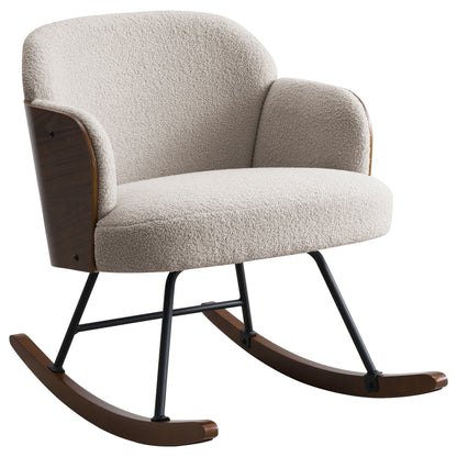 Paige - Boucle Upholstered Mid Back Rocking Chair