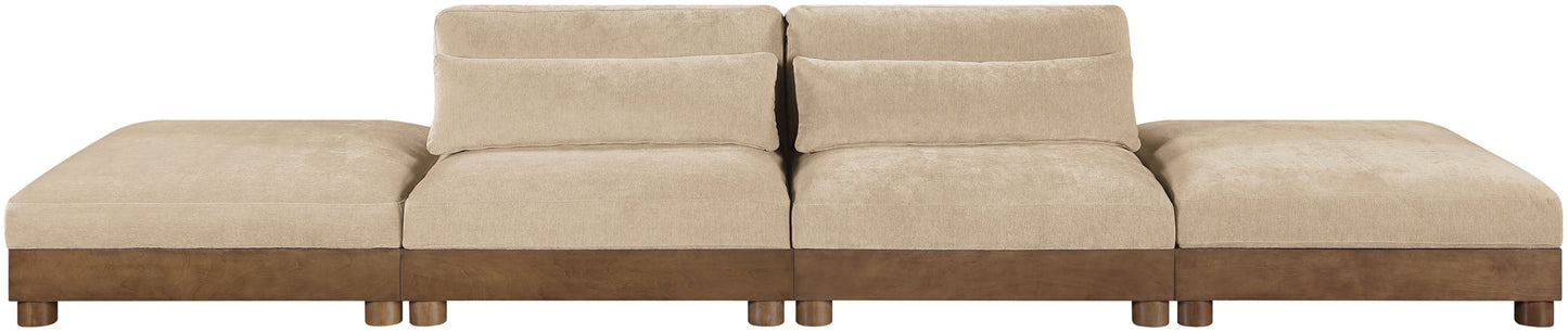 Turin - 4 Pieces 160 " Fabric Upholstered Modular Sofa