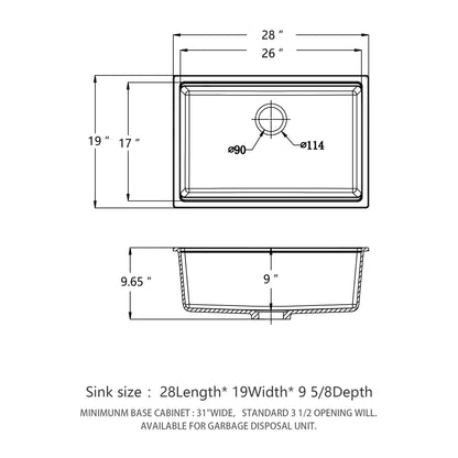 Quartz Kitchen Sink, Composite Workstation, Undermount