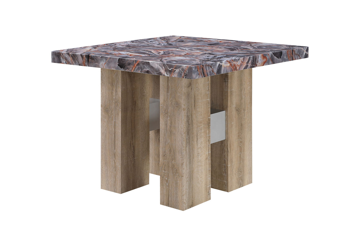 D04 - 5 Piece Dining Room Set (Bar Table, 4 Stools) - Lava / Natural