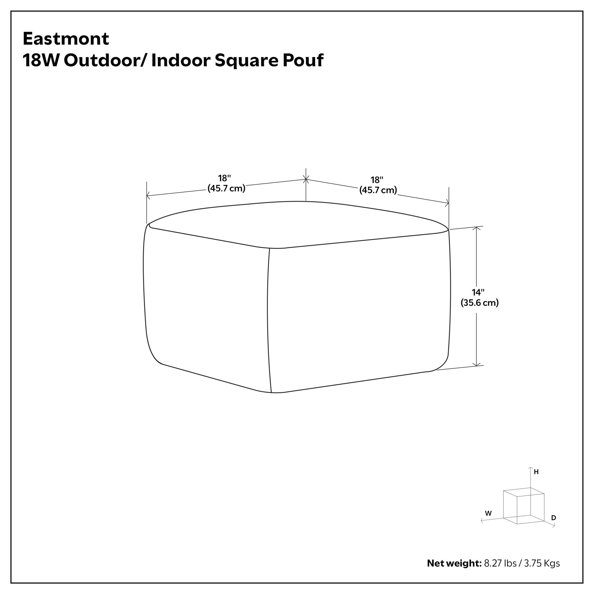 Eastmont - Outdoor / Indoor Pouf - Cream