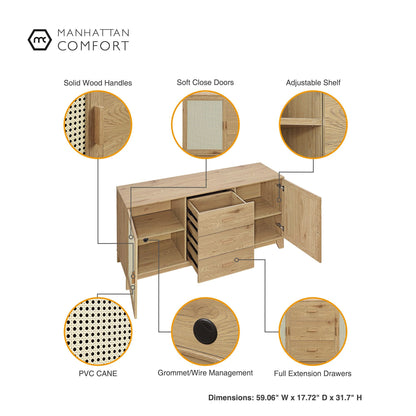 Sheridan - Modern Cane Design Sideboard