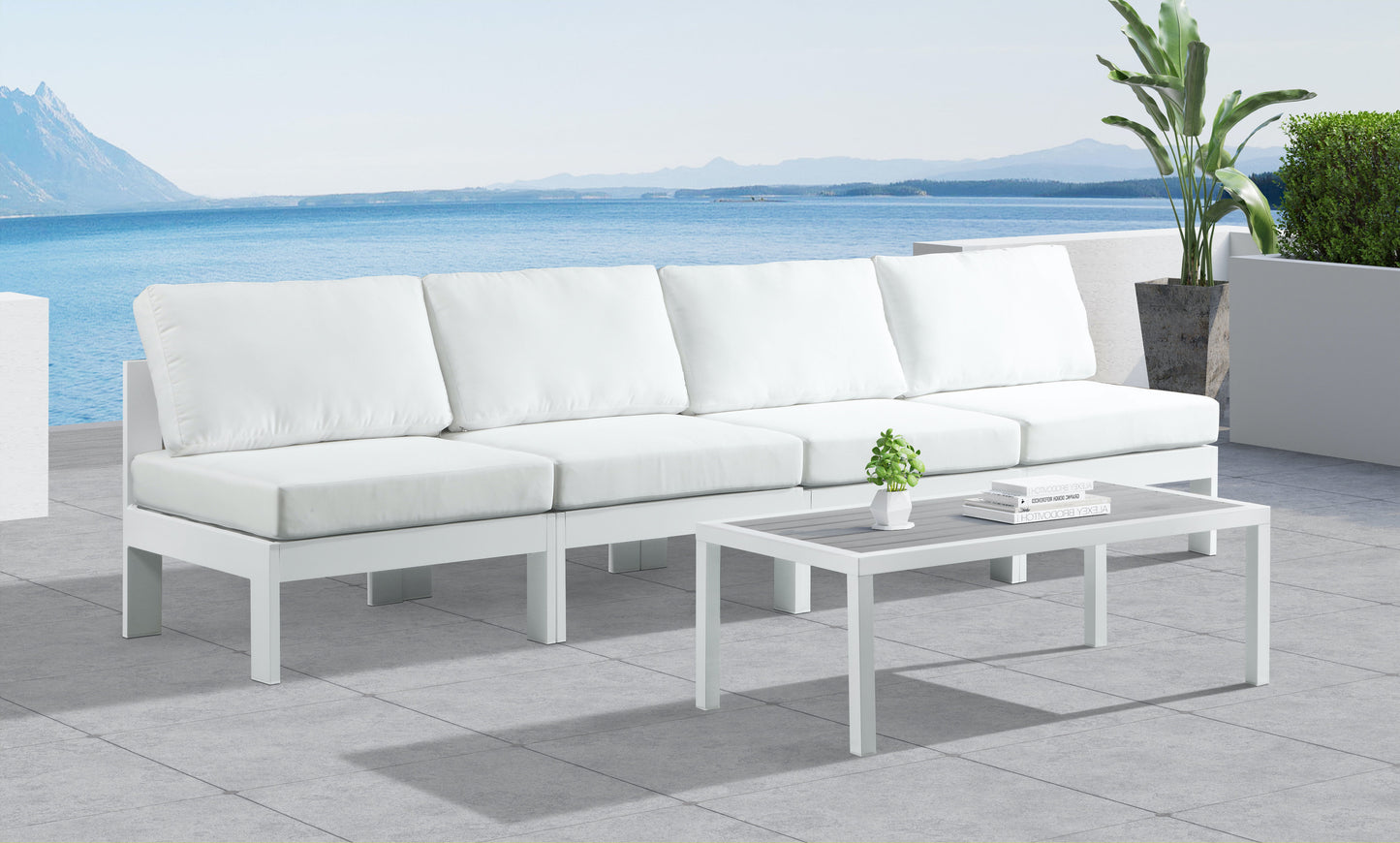 Nizuc - Outdoor Patio Modular Sofa 4 Seats - White